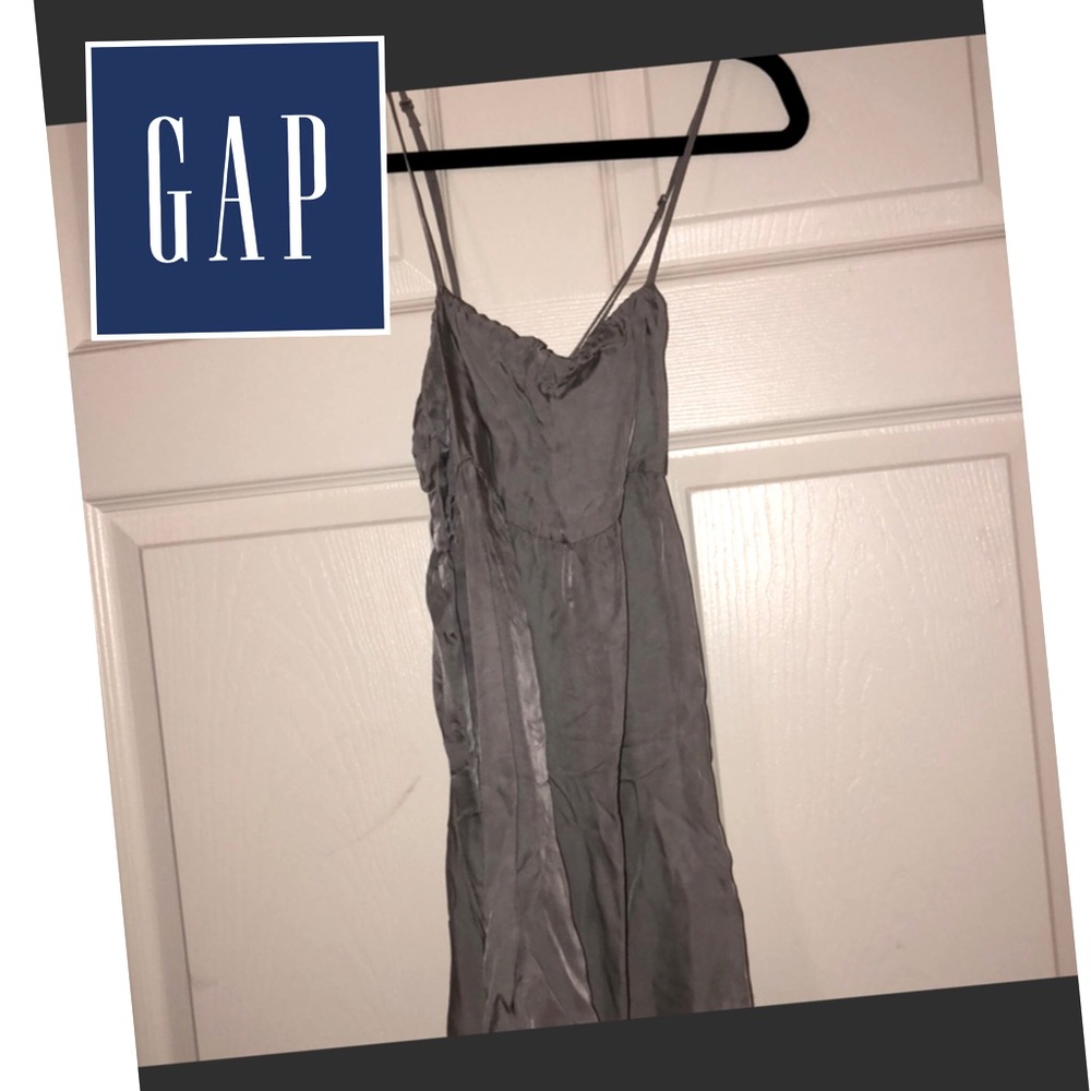 Silver gray silky dress/ mini dress